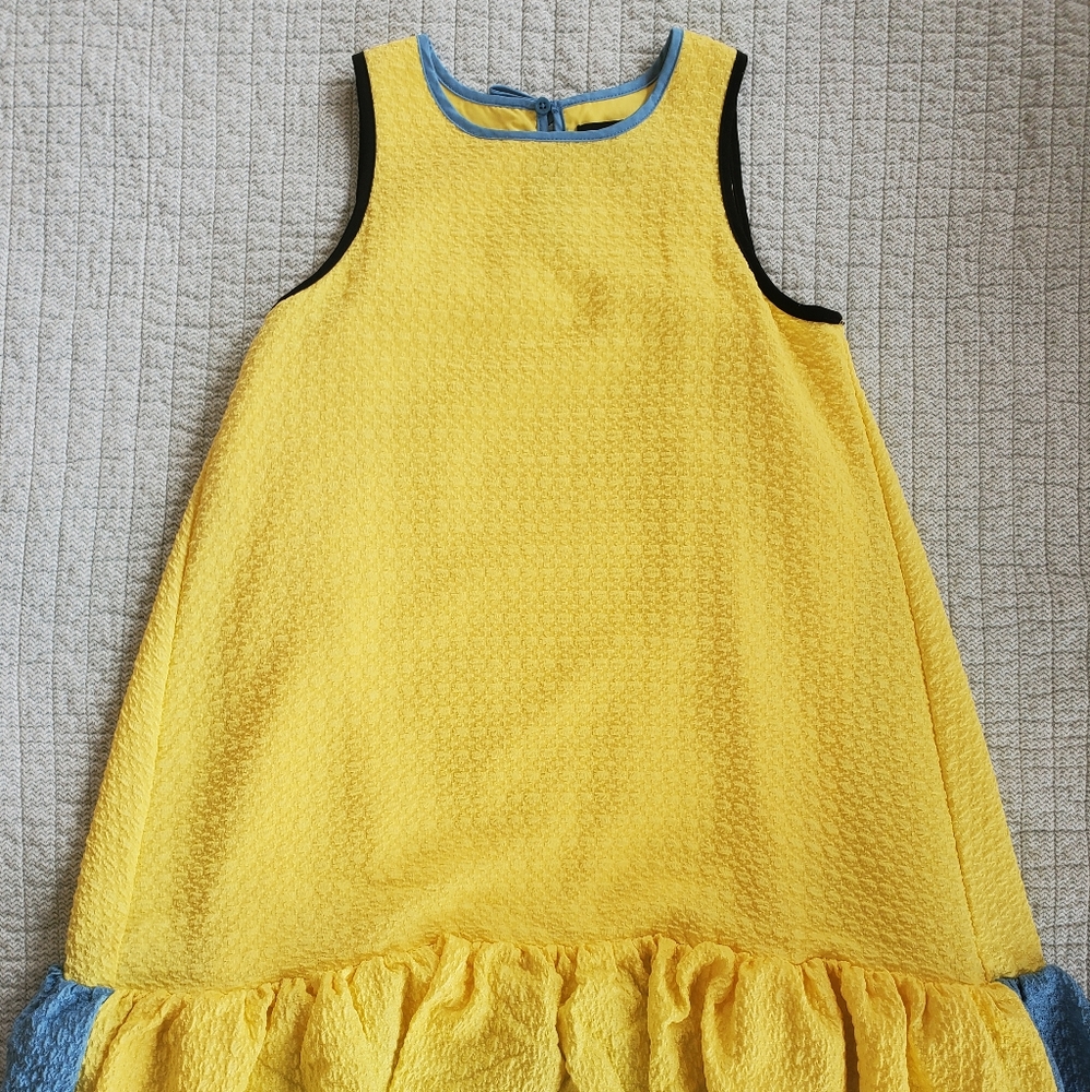 Victoria Beckham for Target Girls Size Large Yellow Dress with Blue Trim (Used)